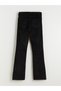 LCWAIKIKI Classic Black Velvet Straight-Leg & Slim-Fit Flared Women's Pants, Featuring the ALITA CITY Touch - 6