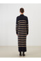Peak New Season Stand Collar Striped Knitwear Dress - 5