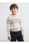 From UZG STORE: A Boys' Knit Sweater with an Embroidered Crew Neck with a Yoke Detail for Style-Conscious Kids - 2