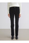 LCWAIKIKI Classic Black Velvet Straight-Leg & Slim-Fit Flared Women's Pants, Featuring the ALITA CITY Touch - 2
