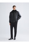 Men’s Leather-Look Jacket with a Round Collar and Plush Lining from Freezen Store - 3