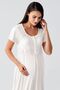 Ecru Viscous Maternity Dressing Gown Nightwear Set - 12401 - 6