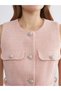 Trendy Picks from Kübra Butik: Women's Tweed Vest with a Stand-Up Collar - 5