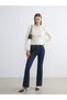 TWO MT SHOP QUALITY LCW Vision Ecru Oval-Neck Beaded Women's Knit Sweater - 2