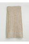 TWO MT SHOP QUALITY LCWAIKIKI Classic Brown Knit Solid Midi Skirt for Women - 5