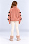 Girls' Plush, Heat-Retaining, With Bow Detail, Transitional Winter Cardigan Ak4180 - 5