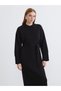 Trendy Picks from Kübra Butik: Off-the-Shoulder, Collared, Belted Knit Dress with Yoke Detail - 3