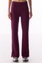 Burgundy Silky Touch Flare Pants with Detailed Cuffs - 2