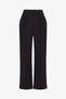 Black Modal High-Waist Straight-Leg Pants - 4