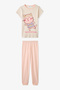 Girl's Ecru Fast Cat Short Sleeve 2-Piece Pajama Set - 3