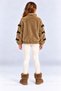 Girls' Plush, Heat-Retaining, With Bow Detail, Transitional Winter Cardigan Ak4180 - 4