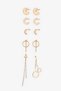 Gold Color Leila 5-Piece Earring Set