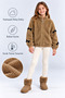 Girls' Plush, Heat-Retaining, With Bow Detail, Transitional Winter Cardigan Ak4180 - 2