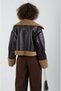 Brown Faux Leather Short Coat - 6