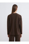 LCW EVERYDAY Brown Brioche Knit Oversized Long-Sleeve Women's T-Shirt, Featuring the ALITA CITY Touch - 4