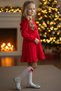 Girls' Catherine Red Bow Detail with Ruffles Long-Sleeve Linen 23 April–29 October Performance Dress - 4
