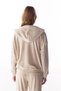 Beige Soft Velvet V-Neck Long Sleeve Sweatshirt - 5