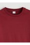 Alita City Lcw Kids Burgundy Oversize Basic Girls' T-Shirt with a Difference - 2