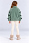 Girls' Plush, Heat-Retaining, With Bow Detail, Transitional Winter Cardigan Ak4180 - 4