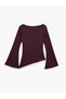 Cotton Draped Asymmetrical Cut Long Bell-Sleeve T-Shirt - 5
