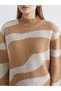 Half Fisherman Roba Collar Embroidered Women's Knitwear Sweater for Style Seekers from Uzg Store - 4