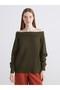 Wide Roba Collar Loose Fit Women's Knitwear Sweater for Style Enthusiasts from Uzg Store - 2