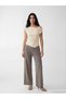 LCW Vision Brown Knit Straight-Leg Standard & Regular Wide-Leg Women's Pants, Featuring the ALITA CITY Touch