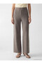 LCW Vision Brown Knit Straight-Leg Standard & Regular Wide-Leg Women's Pants, Featuring the ALITA CITY Touch - 2