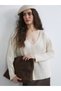 TWO MT SHOP QUALITY LCW Vision Ecru V-Neck Lace Collar Detail Oversized Women's Knit Sweater