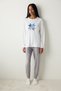 Cute Snowflake Fuzzy Kırık Beyaz Sweatshirt - 2