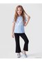 Girls' Cuffed Flared Leggings with a Waistband - 4