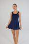 22500 Premium Women's Strappy Solid Color Backless Dress Swimsuit with Shorts (Tights) - 7