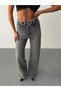 Women's High V-Cut, Pleated, Detailed Wide Leg Jeans - 5