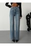 Women's High-Waisted Asymmetrical Cross-Detail Wide Leg Jeans