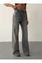 Women's High V-Cut, Pleated, Detailed Wide Leg Jeans - 3