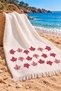 100% Cotton Printed Muslin Peshtemal (Red Leaf)