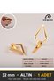 Triangle Ring-Shaped Furniture Knob, 32 mm, Gold Kitchen Cabinet Drawer Knob - 3