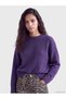 TWO MT SHOP QUALITY XSIDE Purple Knit Plain Oval-Neck Women's Sweater - 2
