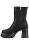 VALENA Black Nubuck Women's Platform Heeled Boots - 5