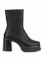 VALENA Black Nubuck Women's Platform Heeled Boots - 3