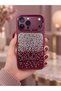 Burgundy-colored, stone-embellished premium phone case compatible with iphone 18 pro max – featuring side button details. - 2
