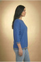 Women's Cobalt Blue Sleeve-skirt Tip Glitter Fakir Sleeve Thin Sweater - 2