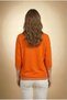 Women's Orange Glittered Fakir Sleeve Thin Sweater - 4
