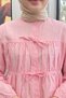 Double Lace Drawstring Shirt Y0099 - Light Pink - 4