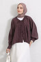 Collared Lace-Up Ruffle Shirt Y0108 - Mürdüm