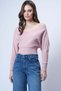 Women's Powder-Colored Front-and-Back V-Neck Double-Breasted Wrap Blouse Alc-019-053-Blz - 2