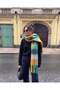 Women's Soft Textured Tassel Plaid Patterned Shoulder Shawl