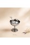 Silver Dessert Cup with Base and Spoon – Small 9 X 9 cm