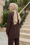 Basic Jersey Set with Tunic and Pants 002 Brown - 3