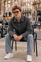 Men's Premium Transitional Charcoal Grey Jacket with Cashmere Buttons - 5